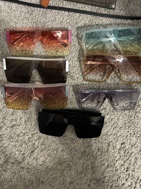 Assorted Oversized Shield Sunglasses - Gradient & Solid Lenses